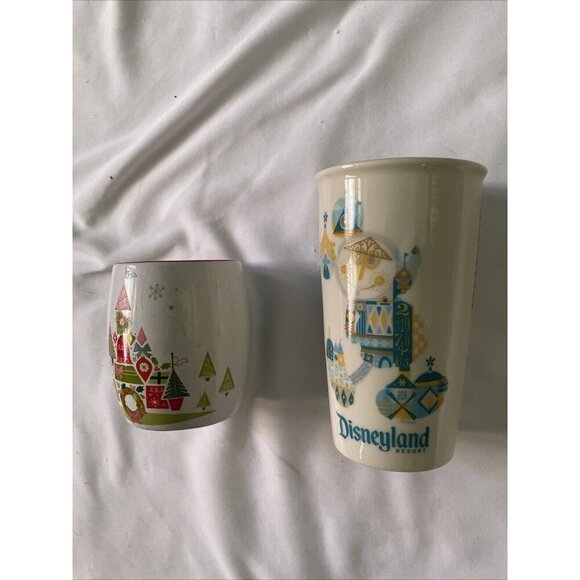 Starbucks Disney Holiday Mug Set - Disneyland Resort Christmas Castle & It’s A S - Picture 3 of 13